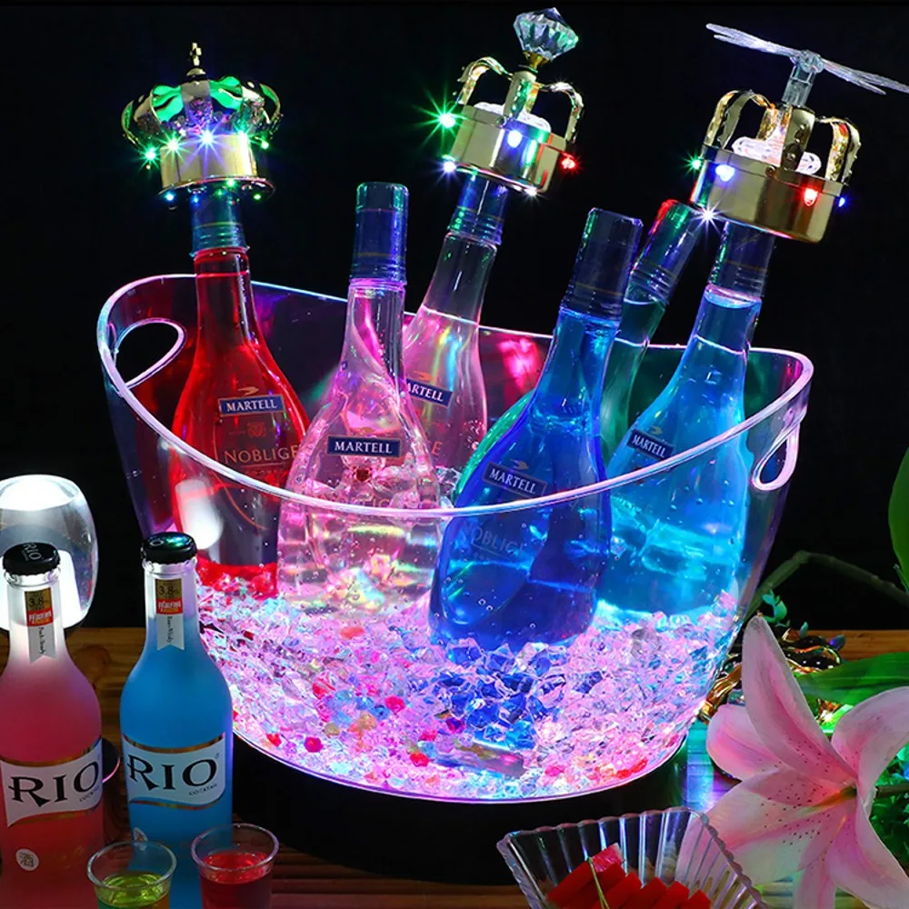 Beer Wine Up - Transparente LED Luminous Cubo De Gelo