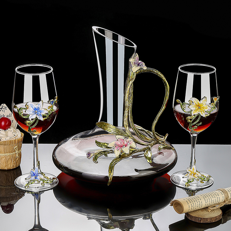 Wine Glass Set Crystal - Conjunto de taça vintage de cristal